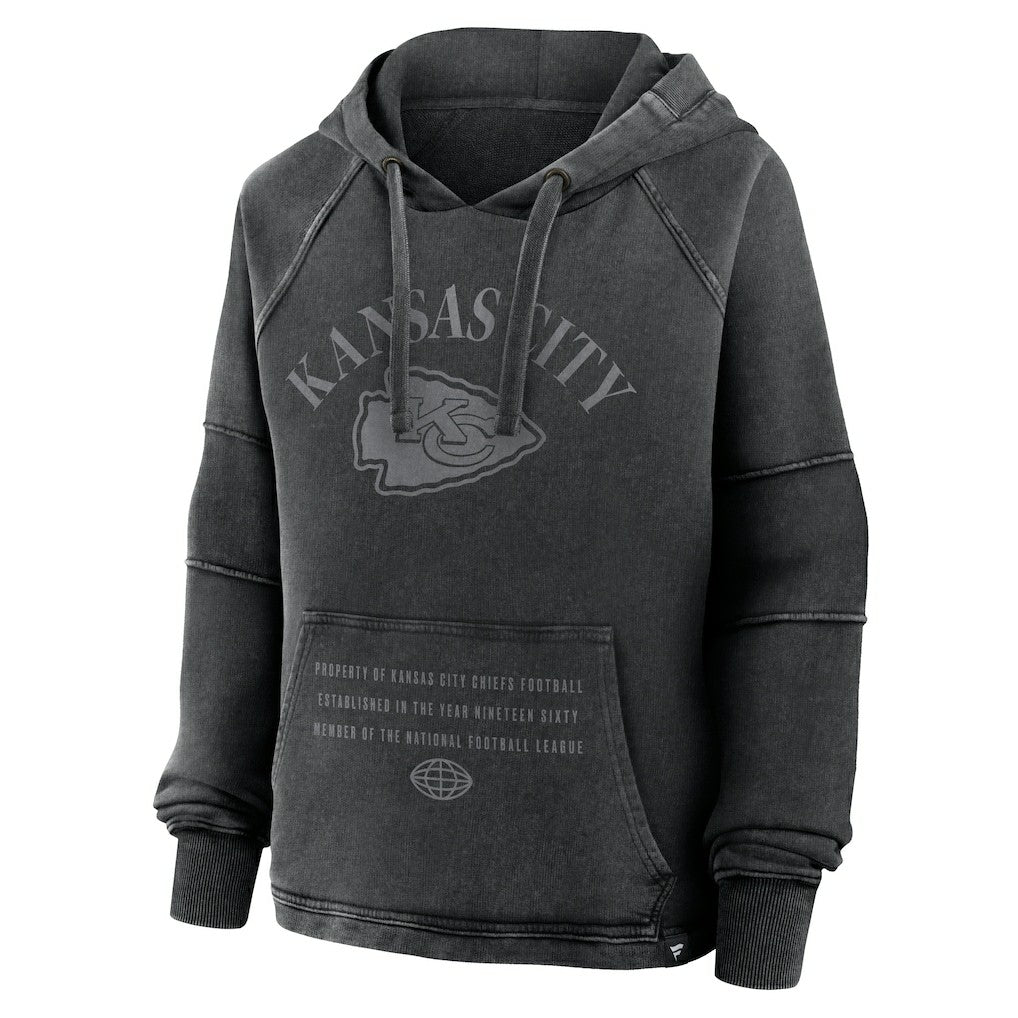 Kansas City Chiefs Women's Oversized Raglan Gridiron Hoodie Black