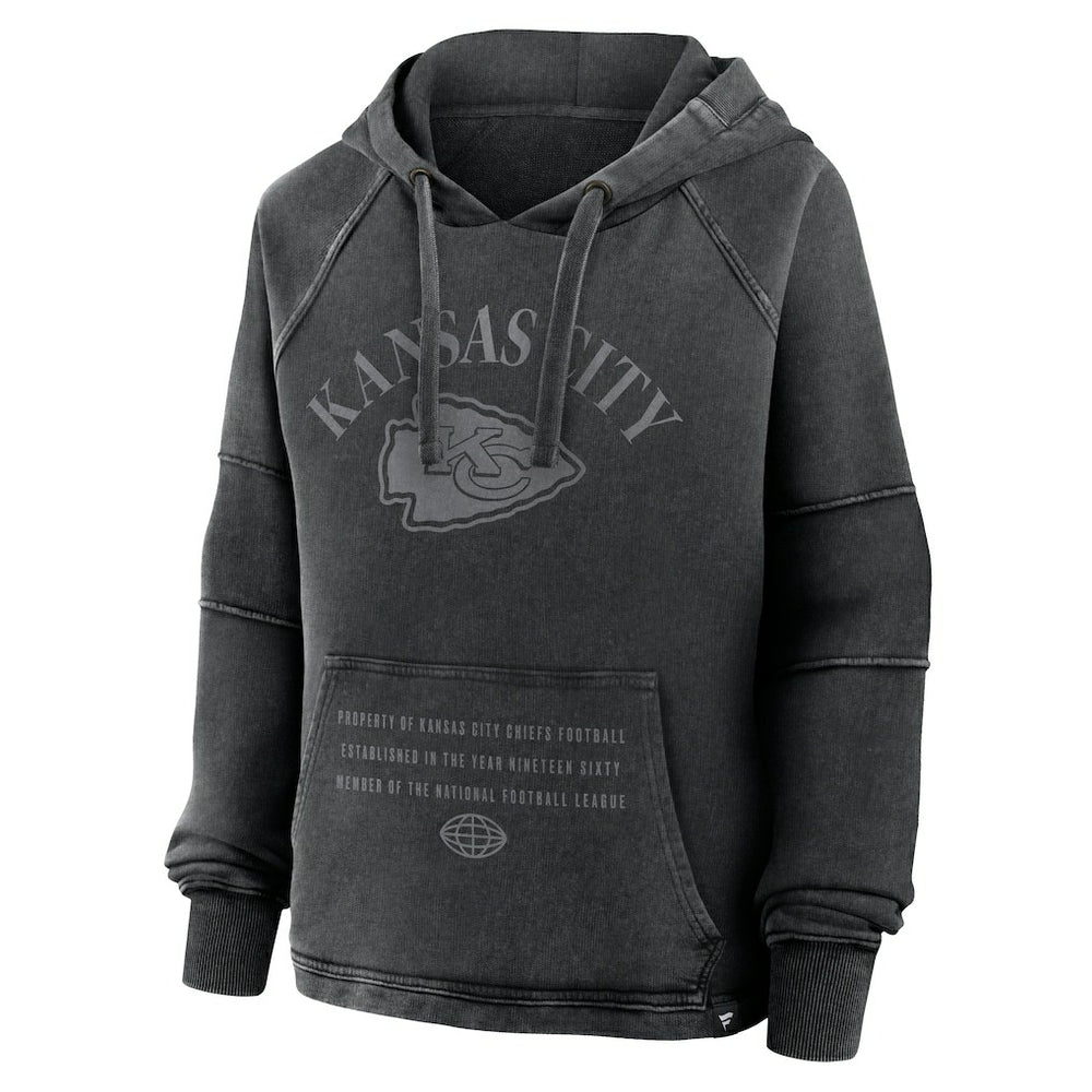 Kansas City Chiefs Women's Oversized Raglan Gridiron Hoodie Black
