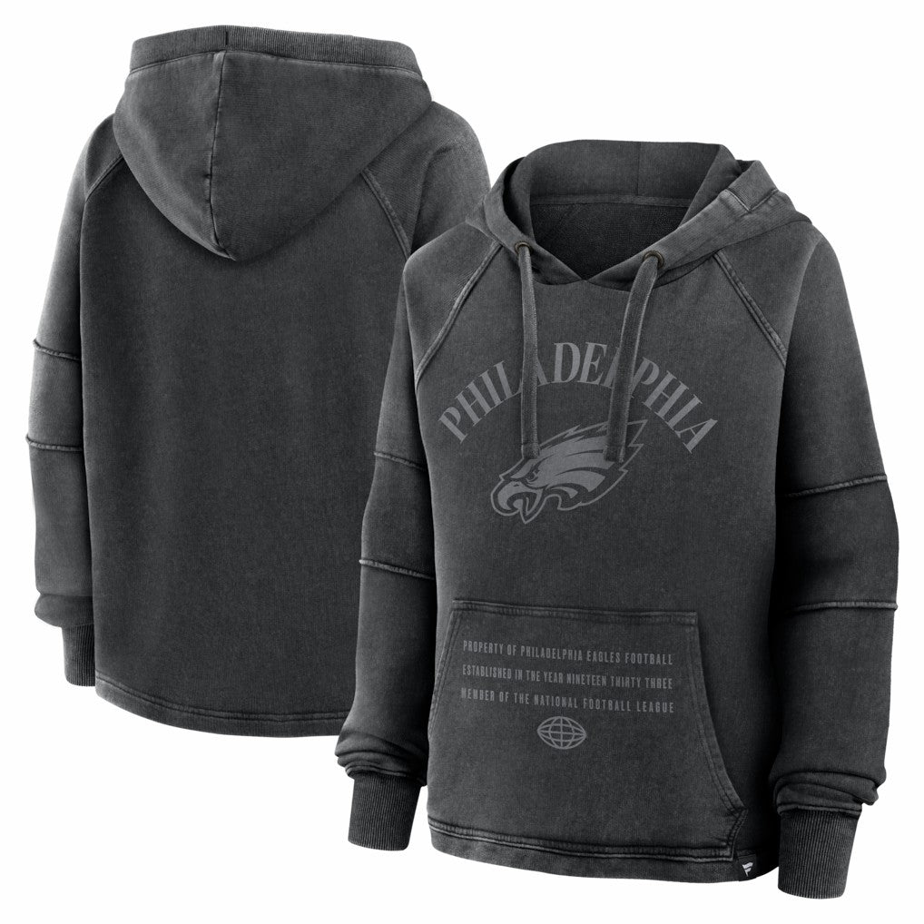 Philadelphia Eagles Women's Oversized Raglan Gridiron Hoodie Black