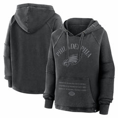 Philadelphia Eagles Women's Oversized Raglan Gridiron Hoodie Black