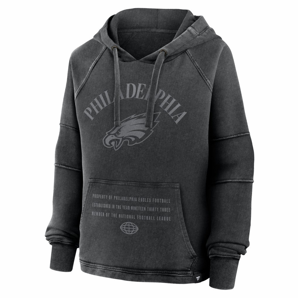 Philadelphia Eagles Women's Oversized Raglan Gridiron Hoodie Black