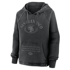 San Francisco 49ers Women's Oversized Raglan Gridiron Hoodie Black