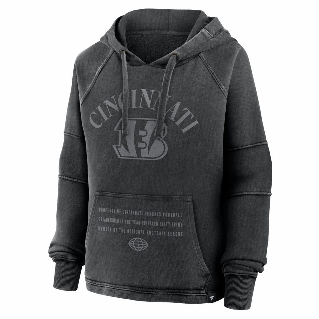 Cincinnati Bengals Women's Oversized Raglan Gridiron Hoodie Black