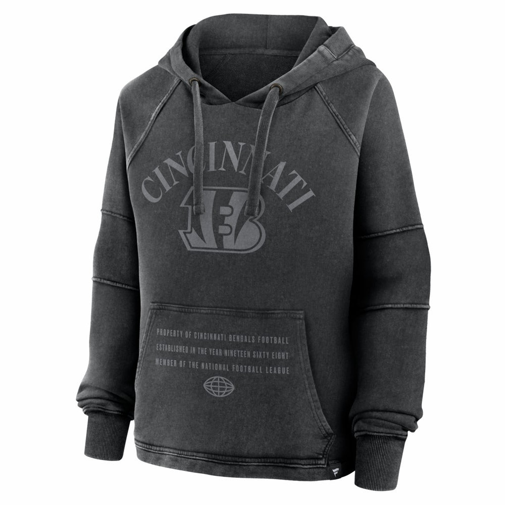Cincinnati Bengals Women's Oversized Raglan Gridiron Hoodie Black