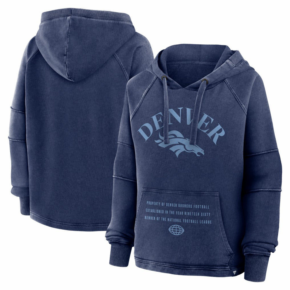 Denver Broncos Women's Oversized Raglan Gridiron Hoodie Navy