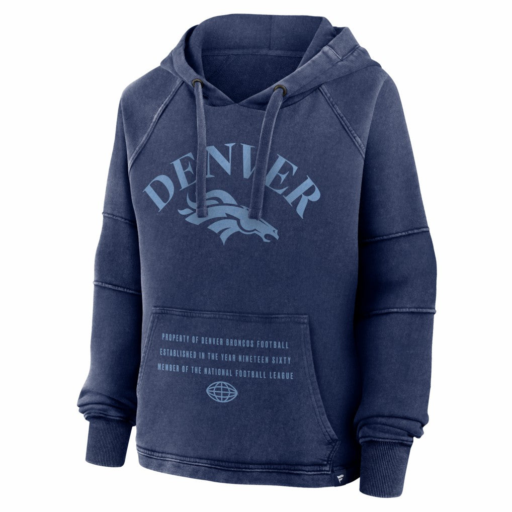 Denver Broncos Women's Oversized Raglan Gridiron Hoodie Navy