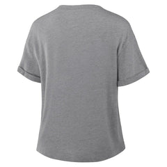 Minnesota Vikings Women's Pennant Wave Tribute Tri-Blend Boxy T-Shirt Heather Gray