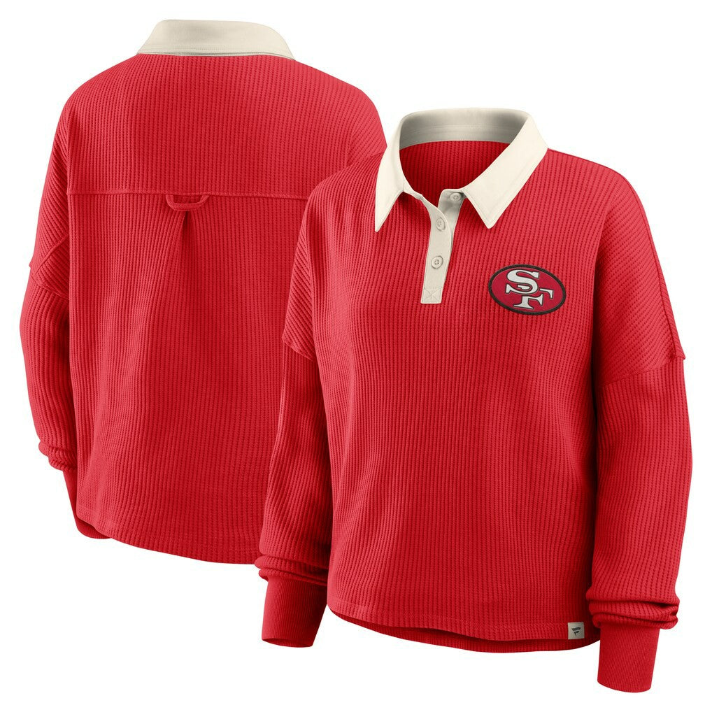 San Francisco 49ers Women's Oversized Hometown Premium Thermal Long Sleeve Shirt Scarlet