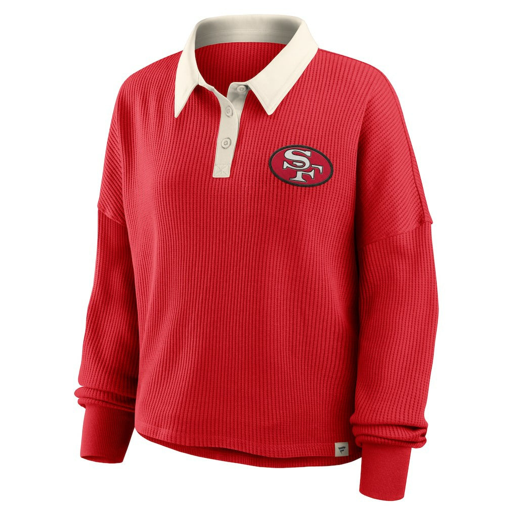 San Francisco 49ers Women's Oversized Hometown Premium Thermal Long Sleeve Shirt Scarlet