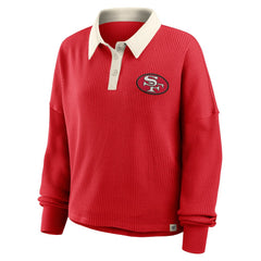 San Francisco 49ers Women's Oversized Hometown Premium Thermal Long Sleeve Shirt Scarlet