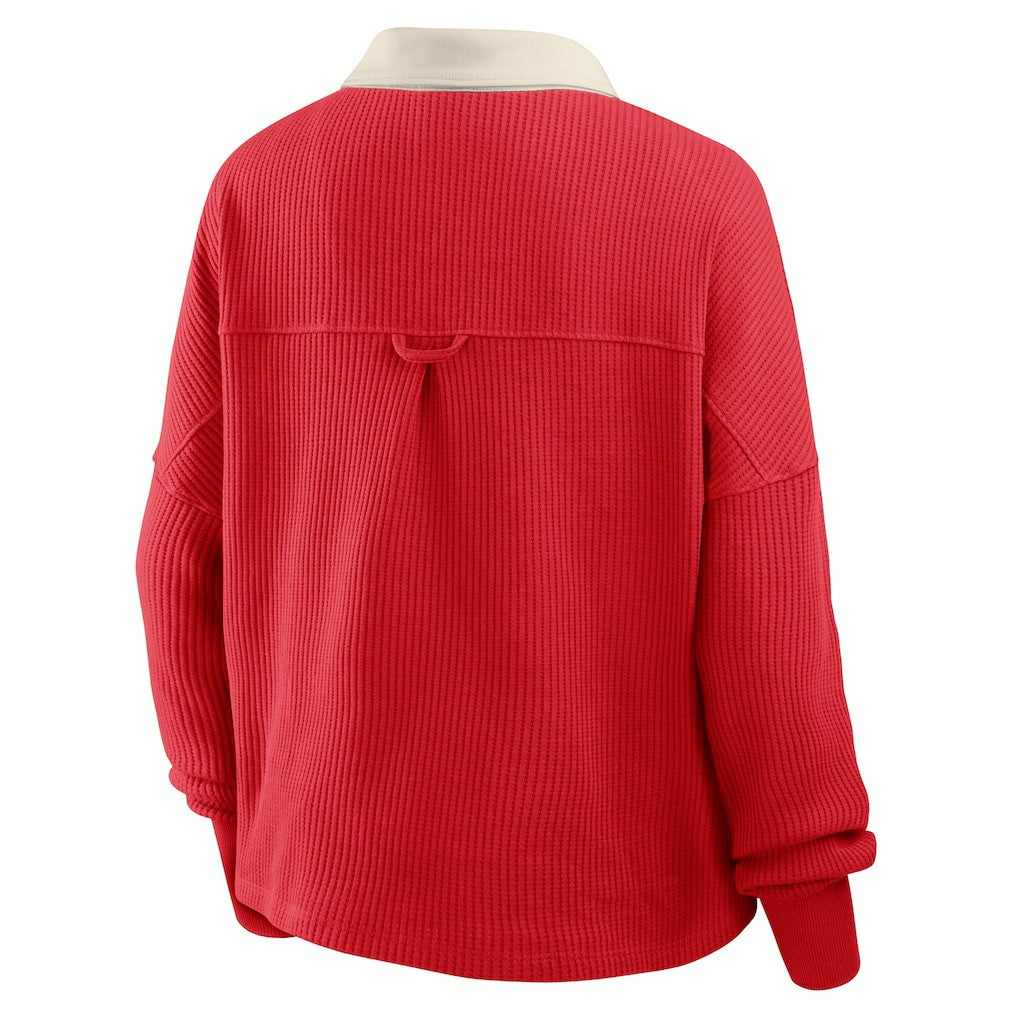 San Francisco 49ers Women's Oversized Hometown Premium Thermal Long Sleeve Shirt Scarlet