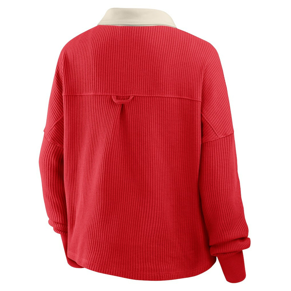 San Francisco 49ers Women's Oversized Hometown Premium Thermal Long Sleeve Shirt Scarlet