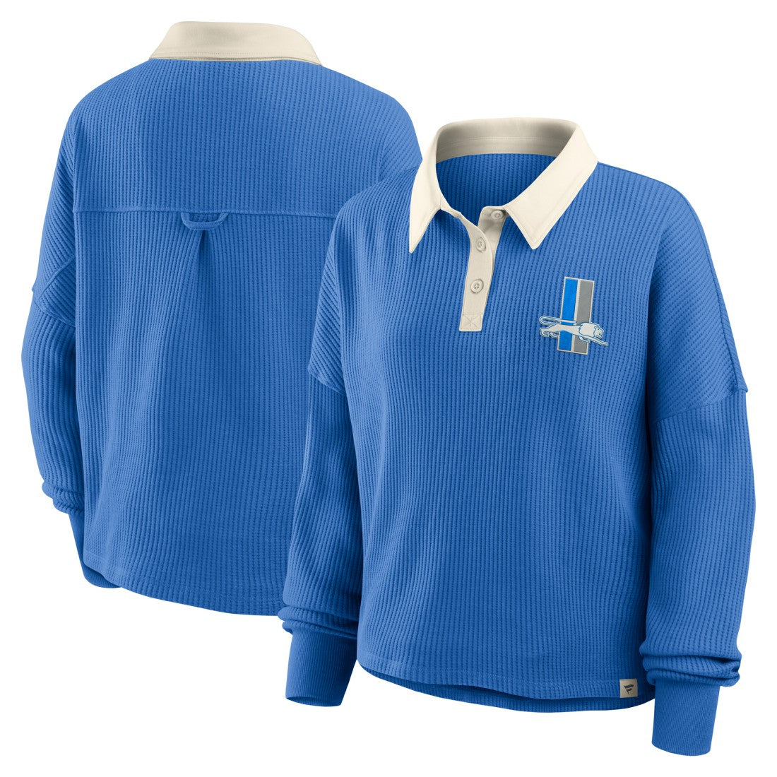 Detroit Lions Women's Oversized Hometown Premium Thermal Long Sleeve Shirt Blue