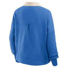 Detroit Lions Women's Oversized Hometown Premium Thermal Long Sleeve Shirt Blue