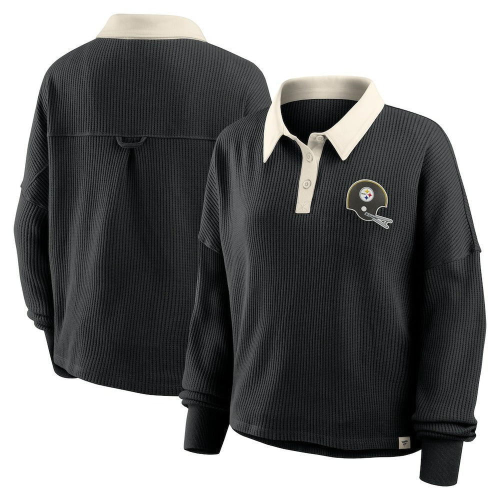 Pittsburgh Steelers Women's Oversized Hometown Premium Thermal Long Sleeve Shirt Black