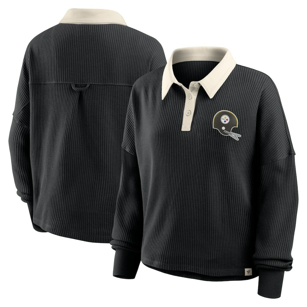 Pittsburgh Steelers Women's Oversized Hometown Premium Thermal Long Sleeve Shirt Black
