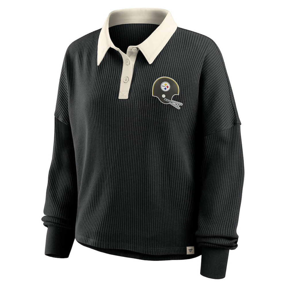 Pittsburgh Steelers Women's Oversized Hometown Premium Thermal Long Sleeve Shirt Black