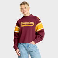 Washington Commanders Oversized Hometown Toss Sweep Mock Neck Pullover Burgundy