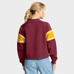 Washington Commanders Oversized Hometown Toss Sweep Mock Neck Pullover Burgundy