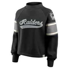 Las Vegas Raiders Oversized Hometown Toss Sweep Mock Neck Pullover Black