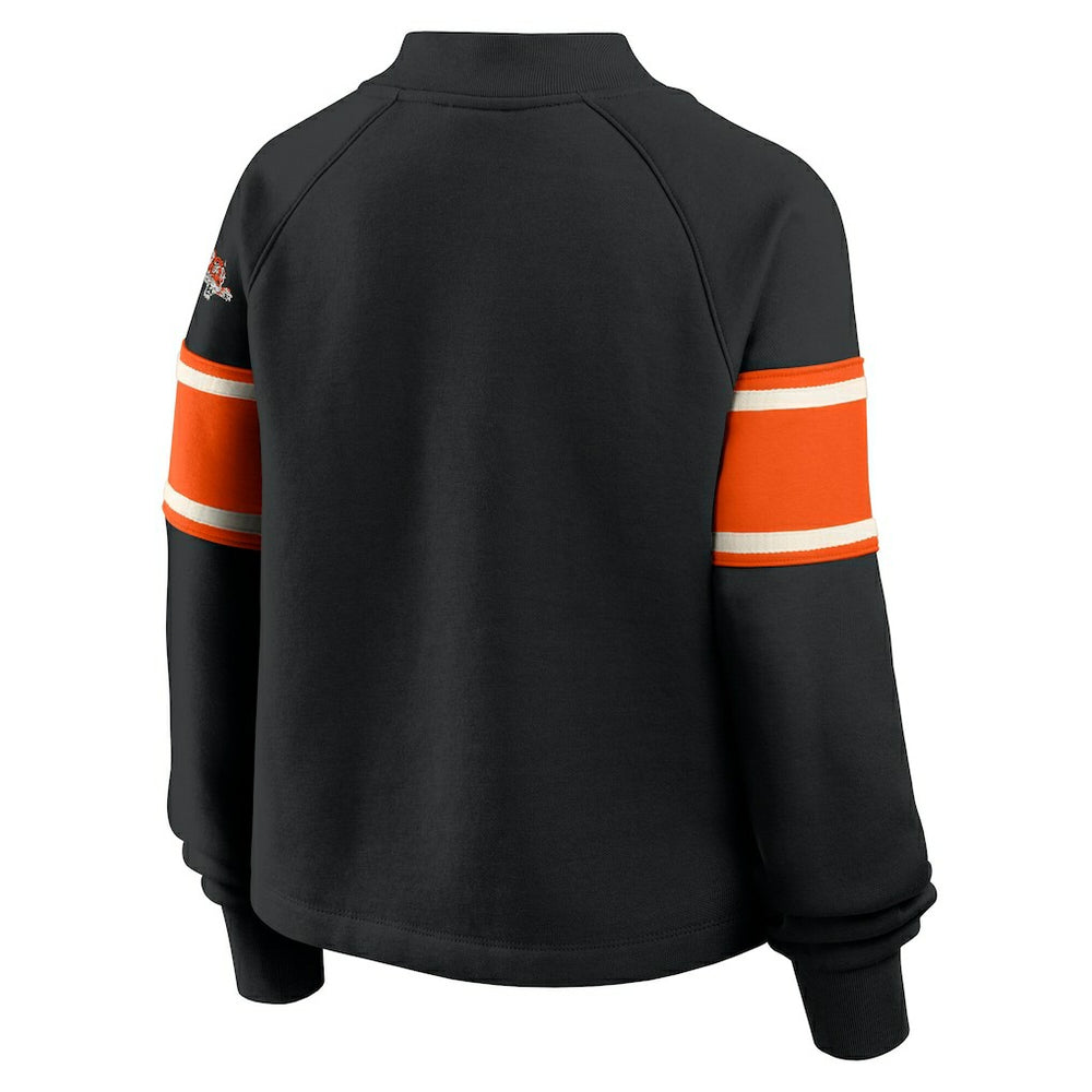 Cincinnati Bengals Oversized Hometown Toss Sweep Mock Neck Pullover Black