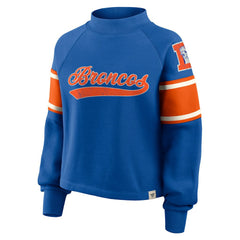 Denver Broncos Oversized Hometown Toss Sweep Mock Neck Pullover Royal