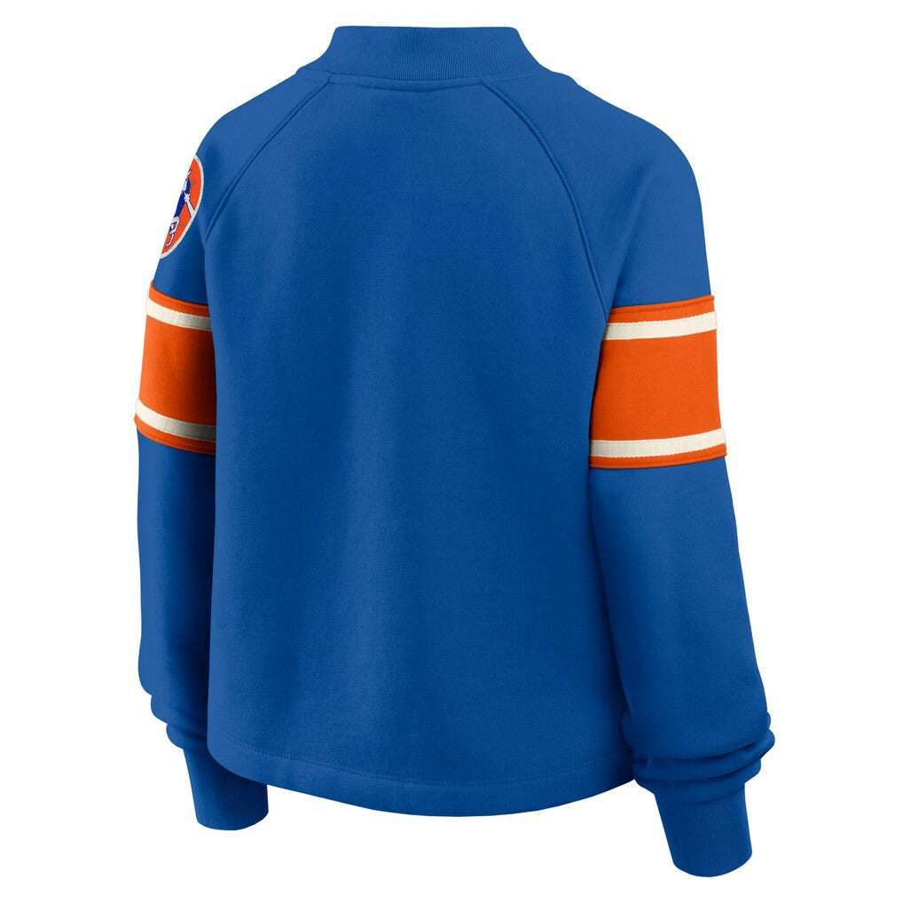 Denver Broncos Oversized Hometown Toss Sweep Mock Neck Pullover Royal