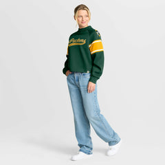 Green Bay Packers Oversized Hometown Toss Sweep Mock Neck Pullover Green