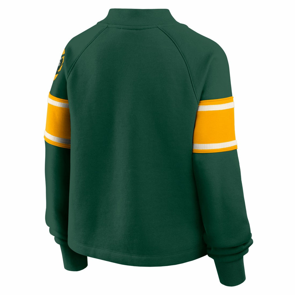 Green Bay Packers Oversized Hometown Toss Sweep Mock Neck Pullover Green