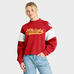 Kansas City Chiefs Oversized Hometown Toss Sweep Mock Neck Pullover Red