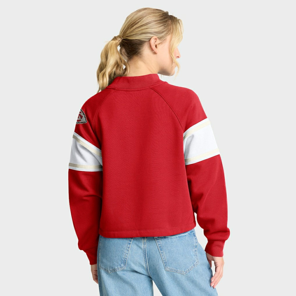 Kansas City Chiefs Oversized Hometown Toss Sweep Mock Neck Pullover Red
