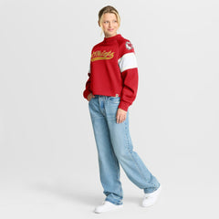 Kansas City Chiefs Oversized Hometown Toss Sweep Mock Neck Pullover Red