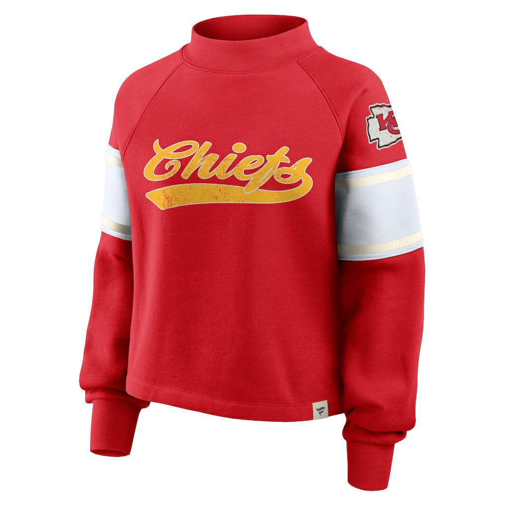 Kansas City Chiefs Oversized Hometown Toss Sweep Mock Neck Pullover Red