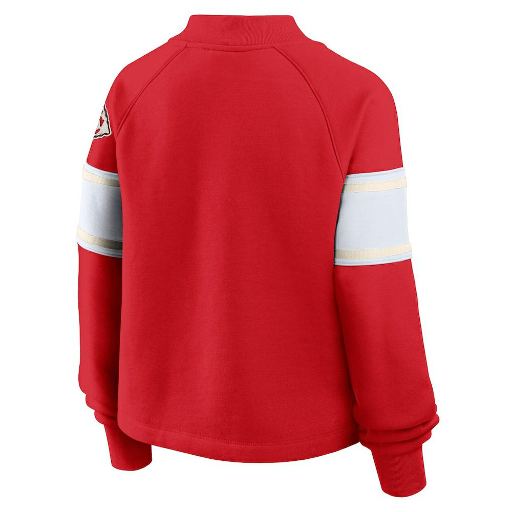 Kansas City Chiefs Oversized Hometown Toss Sweep Mock Neck Pullover Red