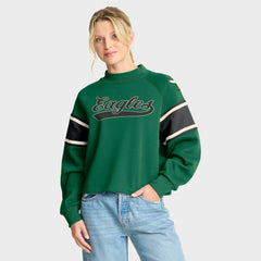 Philadelphia Eagles Oversized Hometown Toss Sweep Mock Neck Pullover Kelly Green