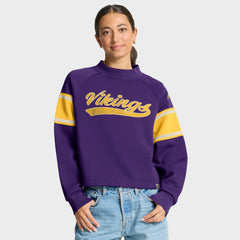 Minnesota Vikings Oversized Hometown Toss Sweep Mock Neck Pullover Purple