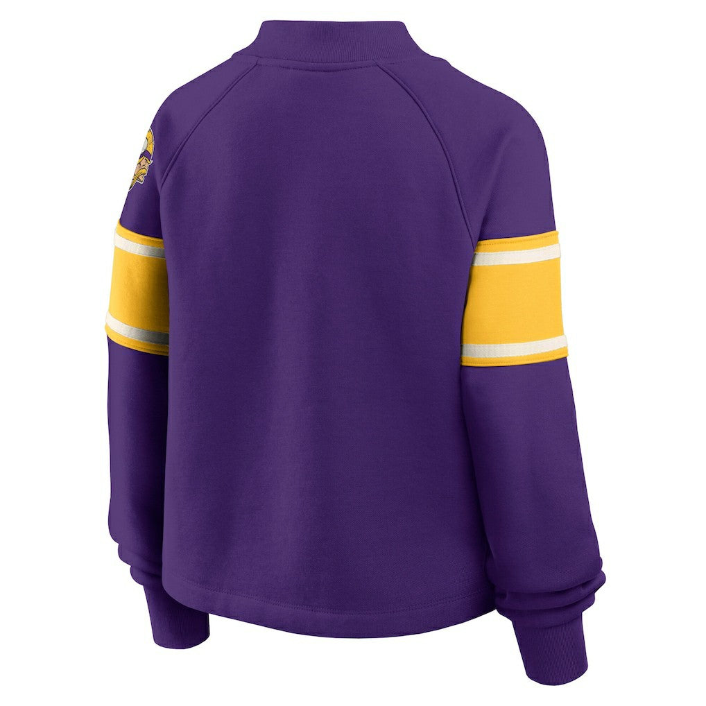 Minnesota Vikings Oversized Hometown Toss Sweep Mock Neck Pullover Purple