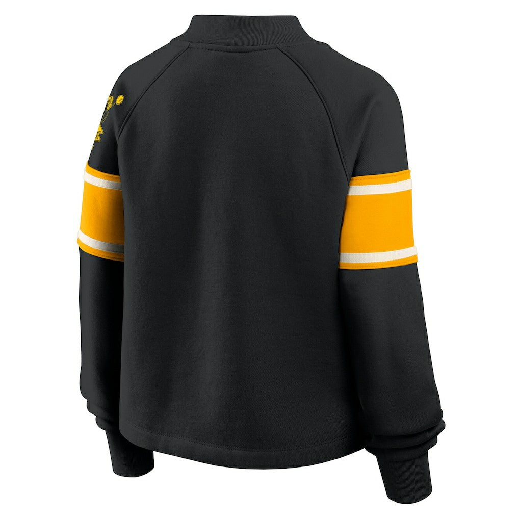 Pittsburgh Steelers Oversized Hometown Toss Sweep Mock Neck Pullover Black