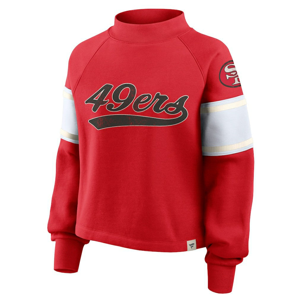 San Francisco 49ers Oversized Hometown Toss Sweep Mock Neck Pullover Scarlet