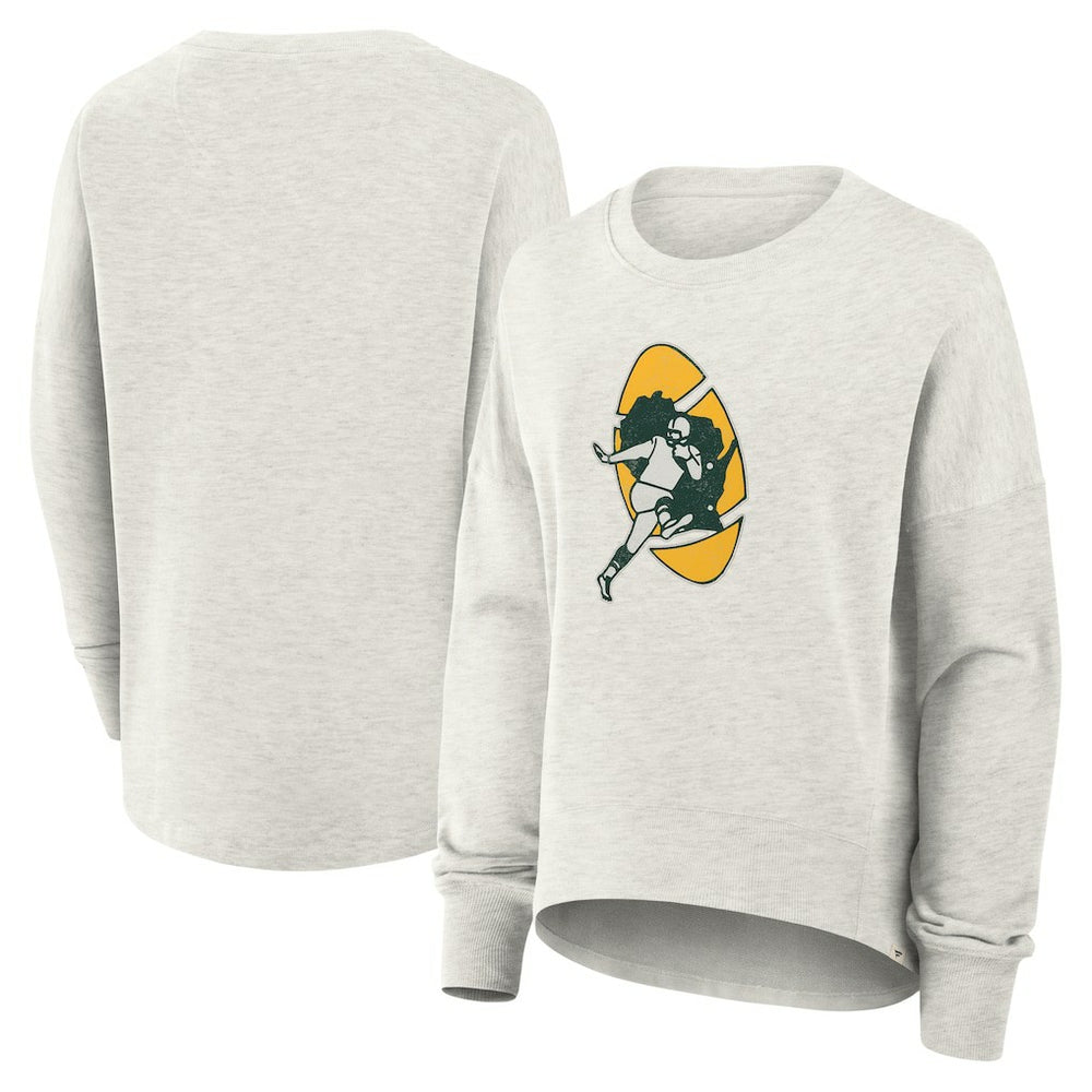Green Bay Packers Women's Oversized Hometown Pullover Sweatshirt Heather Gray