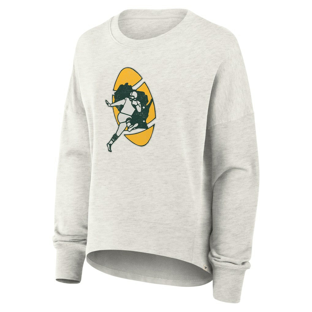 Green Bay Packers Women's Oversized Hometown Pullover Sweatshirt Heather Gray