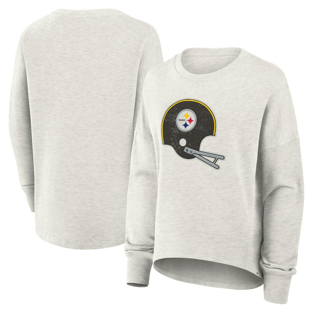 Pittsburgh Steelers Women's Oversized Hometown Pullover Sweatshirt Heather Gray