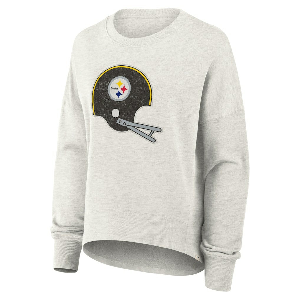 Pittsburgh Steelers Women's Oversized Hometown Pullover Sweatshirt Heather Gray