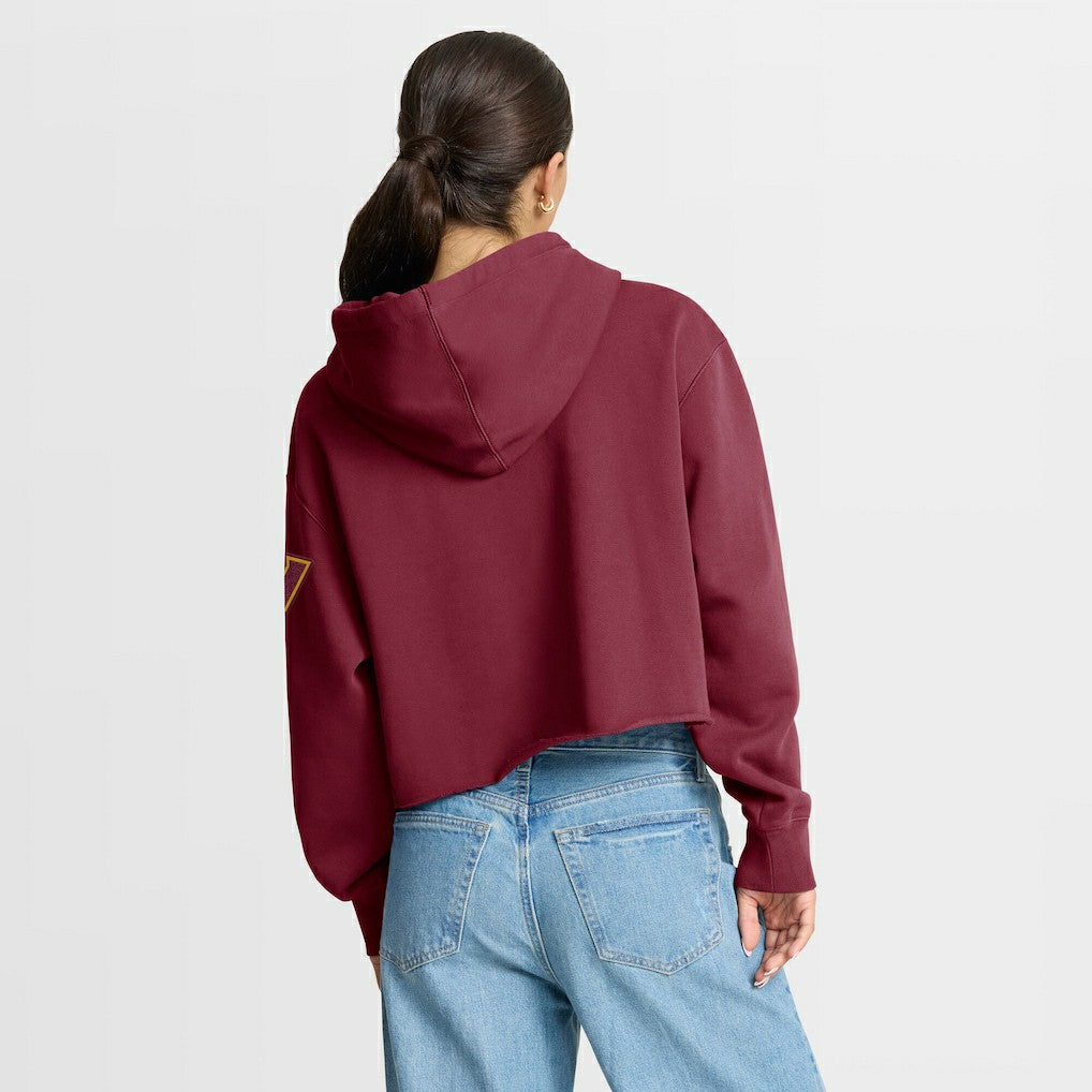 Washington Commanders Women's Oversized Hometown Heritage Cropped Hoodie Burgundy