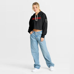 Atlanta Falcons Women's Oversized Hometown Heritage Cropped Hoodie Black