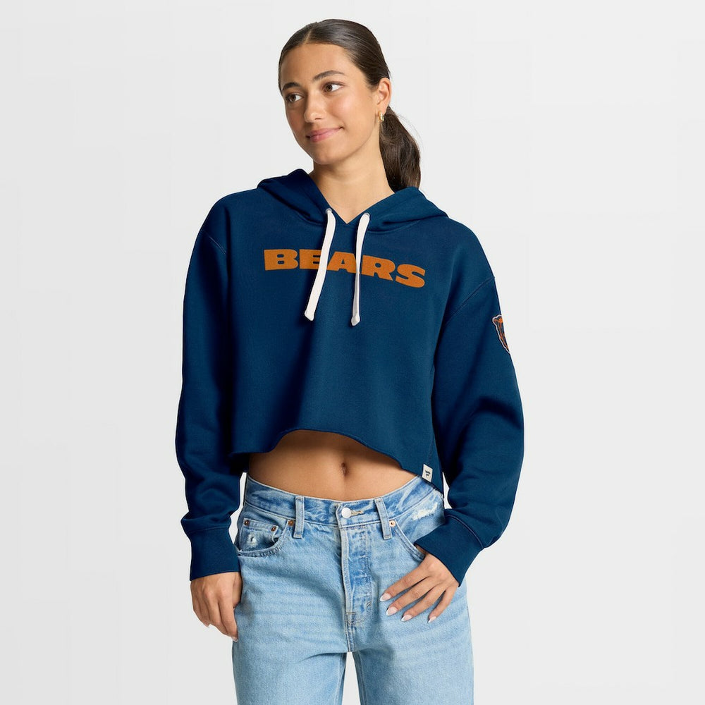 Chicago Bears Women's Oversized Hometown Heritage Cropped Hoodie Navy