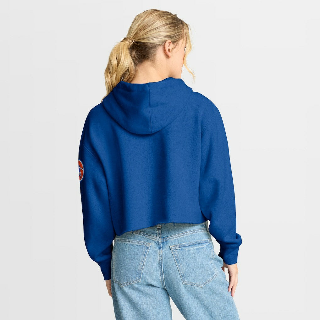 Denver Broncos Women's Oversized Hometown Heritage Cropped Hoodie Royal