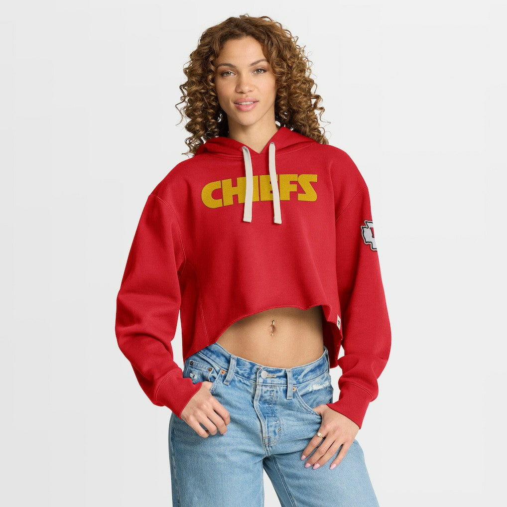 Kansas City Chiefs Women's Oversized Hometown Heritage Cropped Hoodie Red
