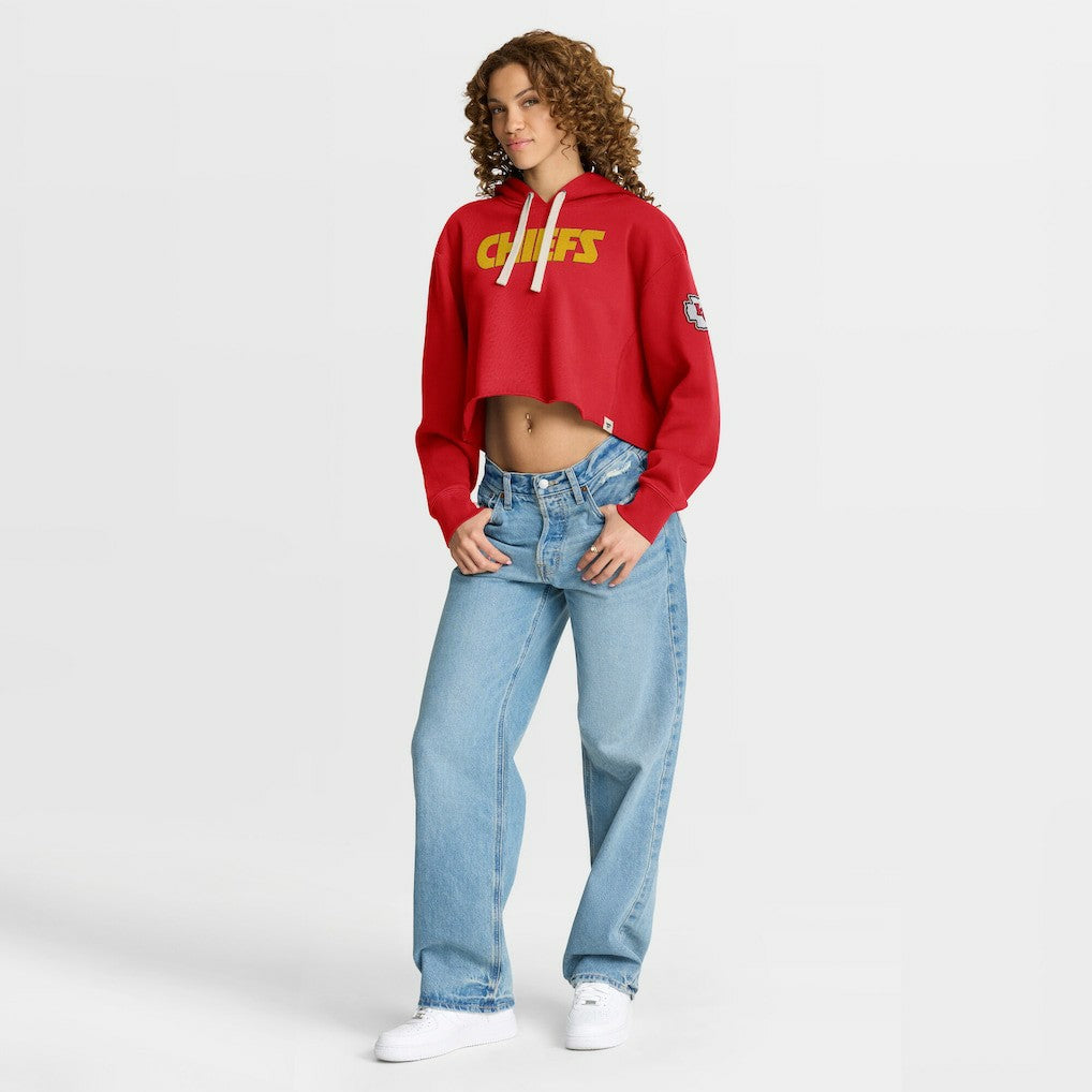 Kansas City Chiefs Women's Oversized Hometown Heritage Cropped Hoodie Red