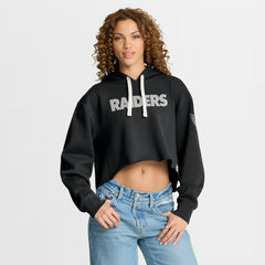 Las Vegas Raiders Women's Oversized Hometown Heritage Cropped Hoodie Black